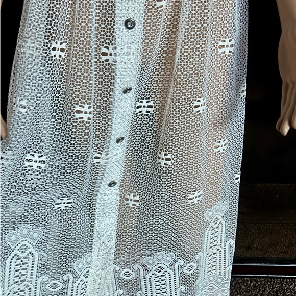 Vintage (1960’s) USA ~ Size 6 ~ Net Floral Lace Edwardian Embroidery Sexy Dress - Picture 12 of 16